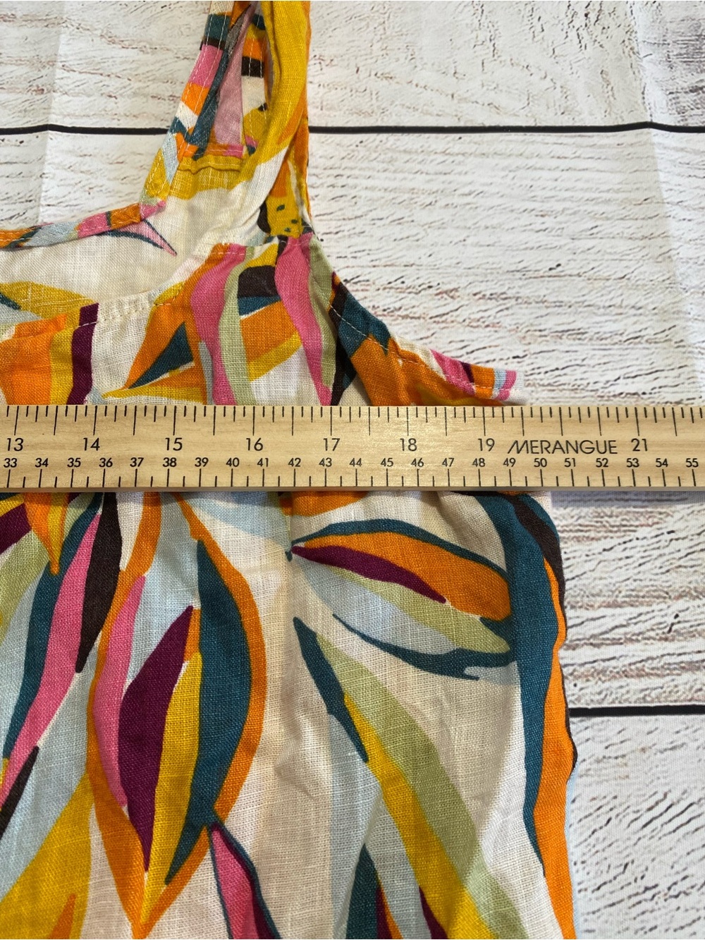 C&C California Linen Multicolour Leaf-Print Button Tank Top Large - Picture 8 of 11
